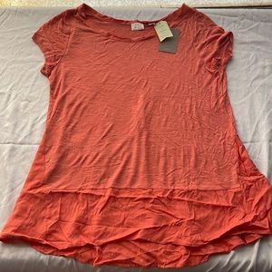 Anthropologie peach flowy short sleeve top NWT